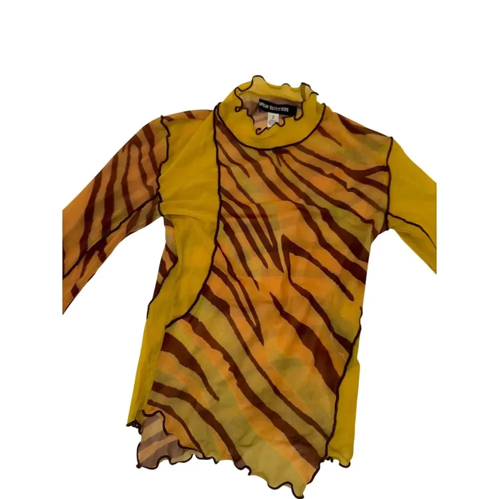 Urban Outfitters Y2K Sheer Mesh Top Women's Small Festival Indie Sleaze Rave EDC - Picture 14 of 16